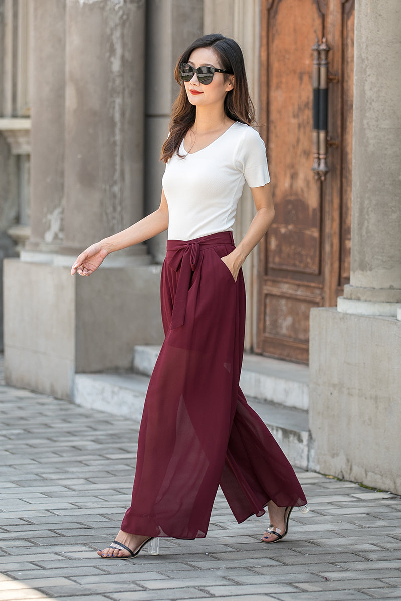 Women's White Double Breasted Blazer, Burgundy Turtleneck, Burgundy Wide  Leg Pants, Gold Waist Belt | Chic outfits, Fashion outfits, Classy outfits